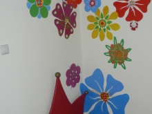 bloemen muurschildering